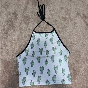 Forever21 Cactus Halter Crop Top
